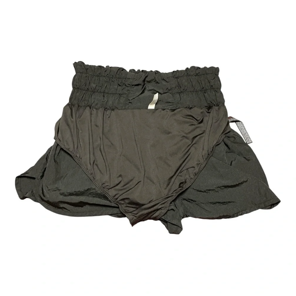 Free People Movement | The Way Home High Rise Smocked Shorts | Black | L